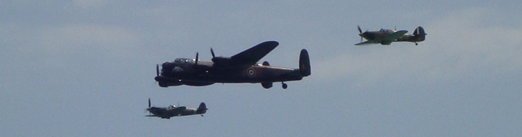Lancaster, Hurrican and Spitire in Battle of Britain Memorial Flight